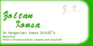 zoltan komsa business card